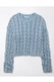  Aerie Cropped Kabeltrui Blauw