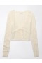  Aerie Crochet Tie-Front Cardigan Wit