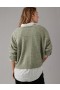  Aerie Whoa So Soft Ballet-Neck Pullover Olijfgroen