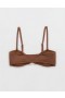  Aerie Crinkle Bandeau Bikini Top Donkerbruin