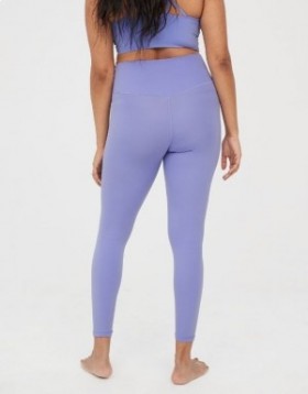  Aerie OFFLINE Door Real Me High Waisted Crossover Leggings Paars