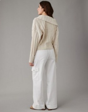  Aerie Collared Pullover Trui Wit