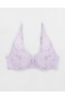  Aerie Show Off Plunge Push Up Real Lace Bras Lavender