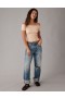 Aerie Cropped Ribbed Off-The-Shoulder -neuletakki vaaleanpunainen