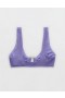  Aerie Crinkle Wide Strap Scoop Bikini Top Purple