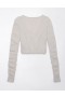  Aerie Croppped Ballet Wrap Cardigan Grey