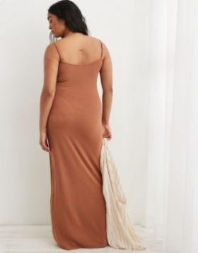  Aerie Bodycon Maxi Dress ruskea