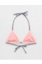  Haut de bikini triangle à volants Aerie Rose