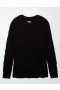  Pull col V gaufré Aerie Whoa So Cozy Noir