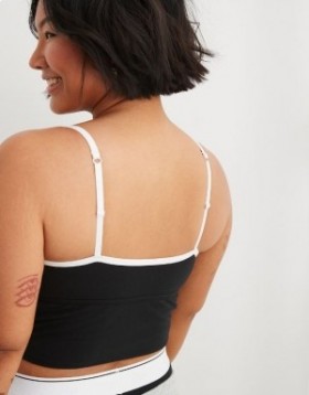  Soutien-gorge corset en coton Aerie Superchill noir