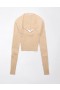  Aerie – Kurzer, geraffter Pullover in Beige