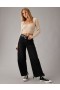  Aerie – Kurzer, geraffter Pullover in Beige