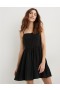  Aerie Love Of Leinen Minikleid Schwarz