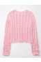  Kurzer Zopfmusterpullover Aerie Hellrosa