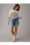  Aerie Kurzer Zopfmusterpullover Marine