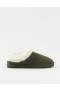  Aerie Pelz-Slipper Olivgrün