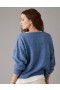  Aerie Whoa So Soft Pullover mit Ballettkragen Blau