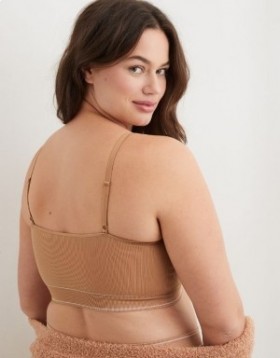  Aerie Superchill Nahtlose Top-BHs Beige