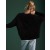  Aerie AE77 Premium Boyfriendpullover aus Mohair-Mischung Schwarz