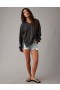  Φούτερ Aerie Big Hug Oversized Notch Neck Μαύρο