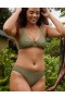  Aerie Shine Crinkle Πλήρης Κάλυψη Μπικίνι Bottoms Πράσινο Ελιάς