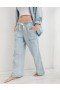  Aerie Me-Day Tie Waist Παντελόνι Μπλε