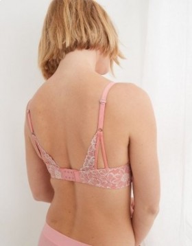  Σουτιέν Aerie Sunnie Demi Push Up Bloom Lace Cross Dye Ροζ