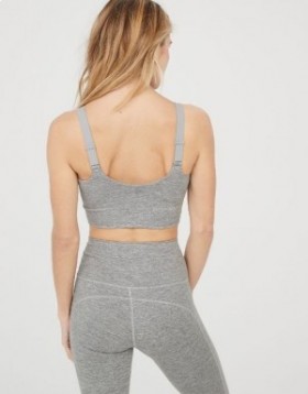 Aerie OFFLINE By The Hugger Longline Sports Bras Grey