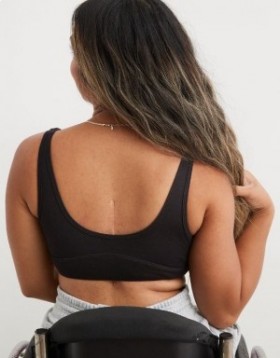  Aerie Slick Chicks Adaptive Wireless Zipper Bras Μαύρο