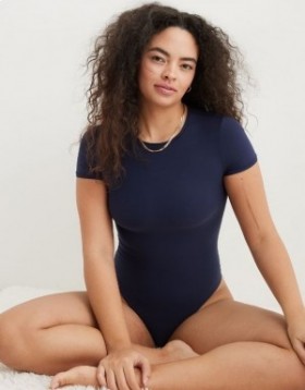  Aerie SMOOTHEZ Sleeve Body Navy